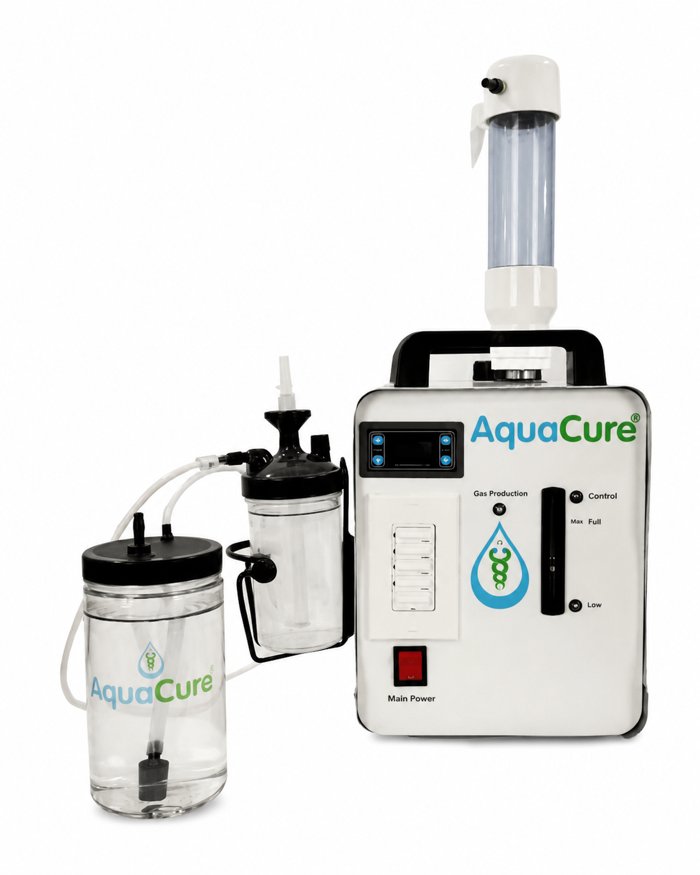 Máquina AquaCure AC50 con Tower Cap, humidificador y burbujeador de agua