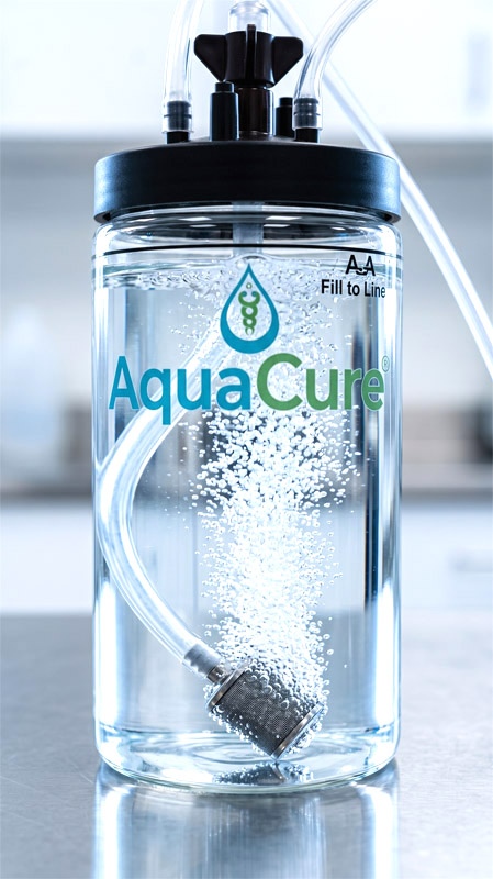 Proceso de hidrogenación de agua en la máquina AquaCure